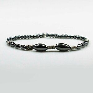 MAGNETIC HEMATITE & BEAD STRETCH BRACELET - JBHmBS3